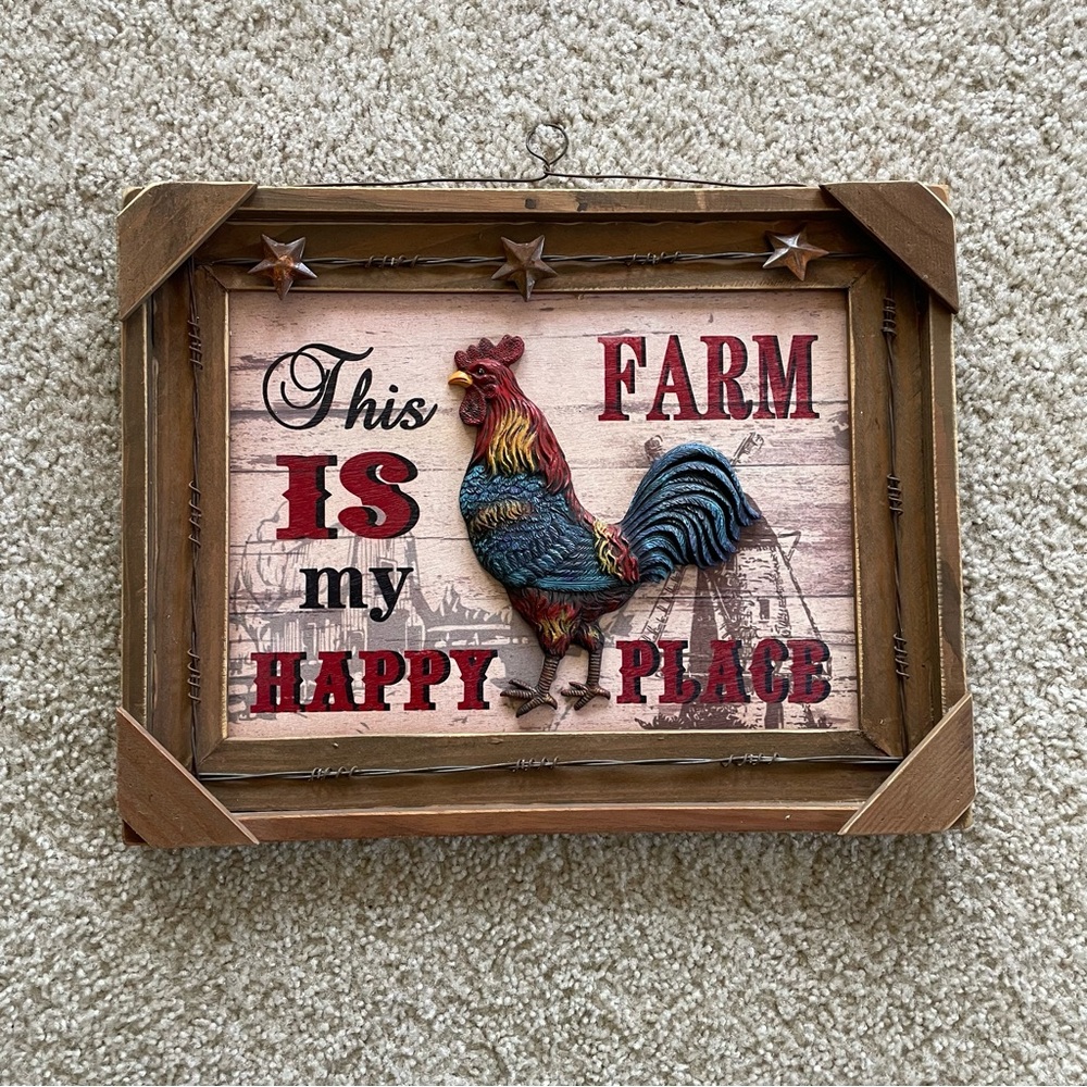 Farmhouse Rooster Wall Sign